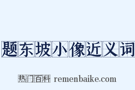 题东坡小像近义词是什么意思的图片